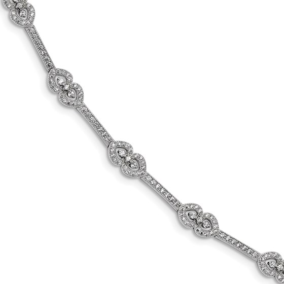 Sterling Silver & Zirconia Brilliant Embers Polished Bracelet Sterling Silver & Zirconia Brilliant Embers Polished Bracelet